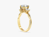 Petite Twisted Vine Three Stone Round Lab Grown Diamond Engagement Ring (2.00 CT TW)