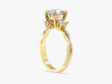 Petite Twisted Vine Three Stone Round Lab Grown Diamond Engagement Ring (2.50 CT TW)