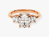 Classic Basket Set Three Stone Oval Diamond Engagement Ring (2.50 CT TW)