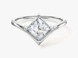 Curved Princess Lab Grown Diamond Engagement Ring (1.00 CT)
