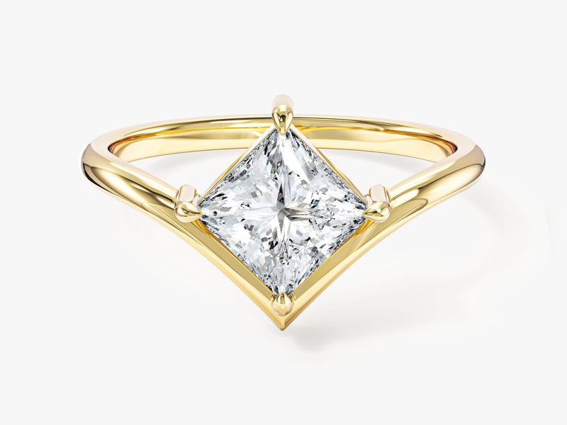 Curved Princess Lab Grown Diamond Engagement Ring (1.00 CT)