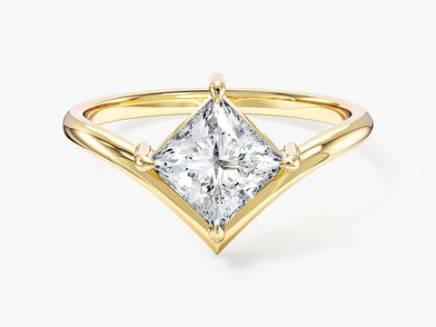 Curved Princess Moissanite Engagement Ring (1.00 CT)