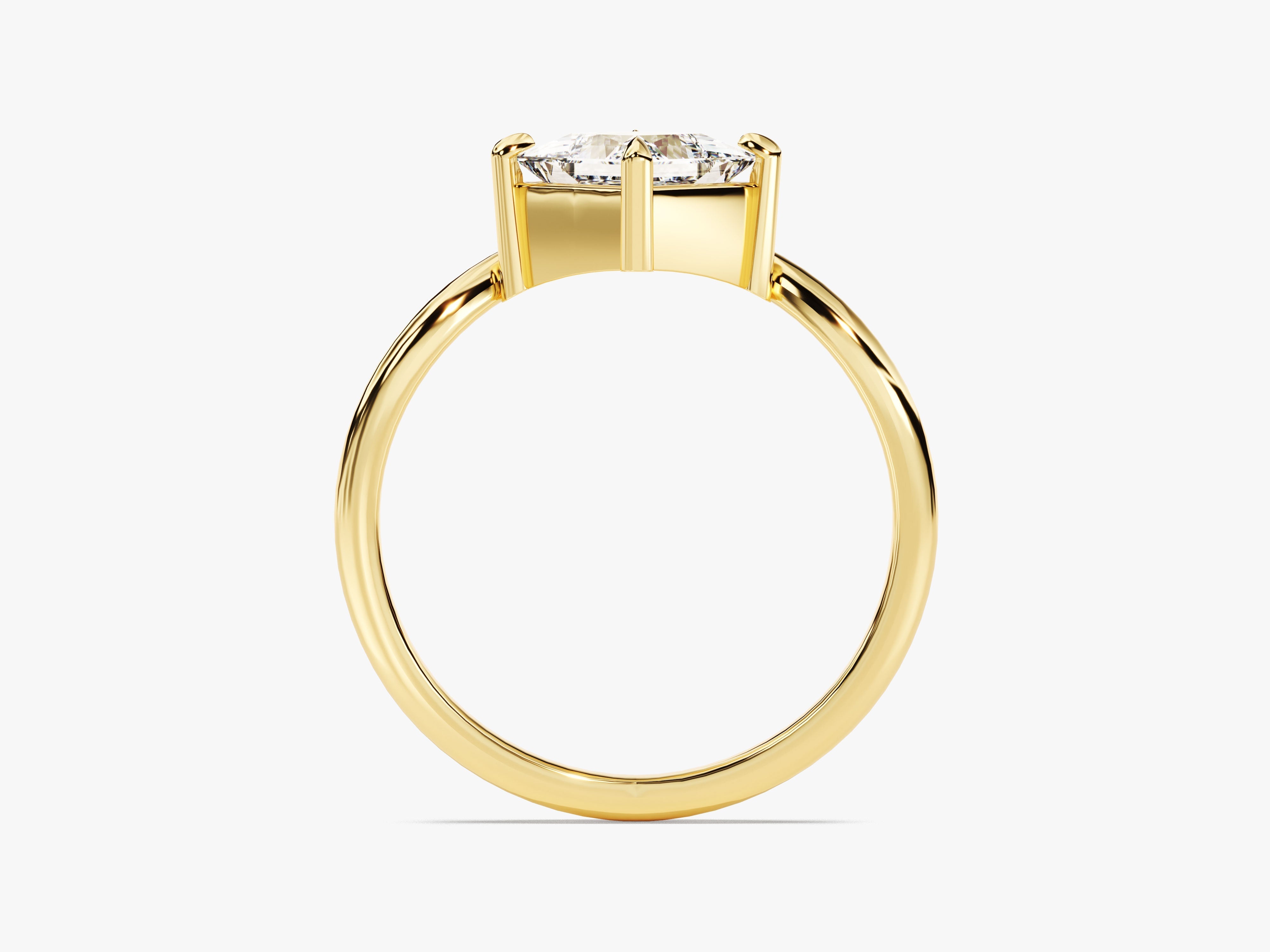 Curved Princess Diamond Engagement Ring (1.00 CT)