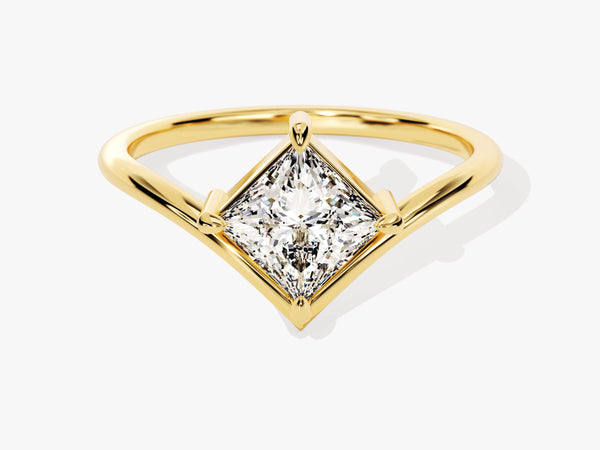 Curved Princess Moissanite Engagement Ring (1.00 CT)