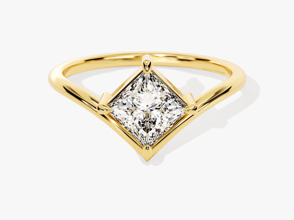 Curved Princess Lab Grown Diamond Engagement Ring (1.00 CT)