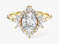 Vintage Halo Oval Lab Grown Diamond Engagement Ring (1.50 CT)