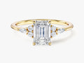 Round and Marquise Cluster Emerald Moissanite Engagement Ring (1.00 CT)