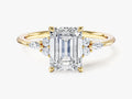 Round and Marquise Cluster Emerald Moissanite Engagement Ring (2.00 CT)
