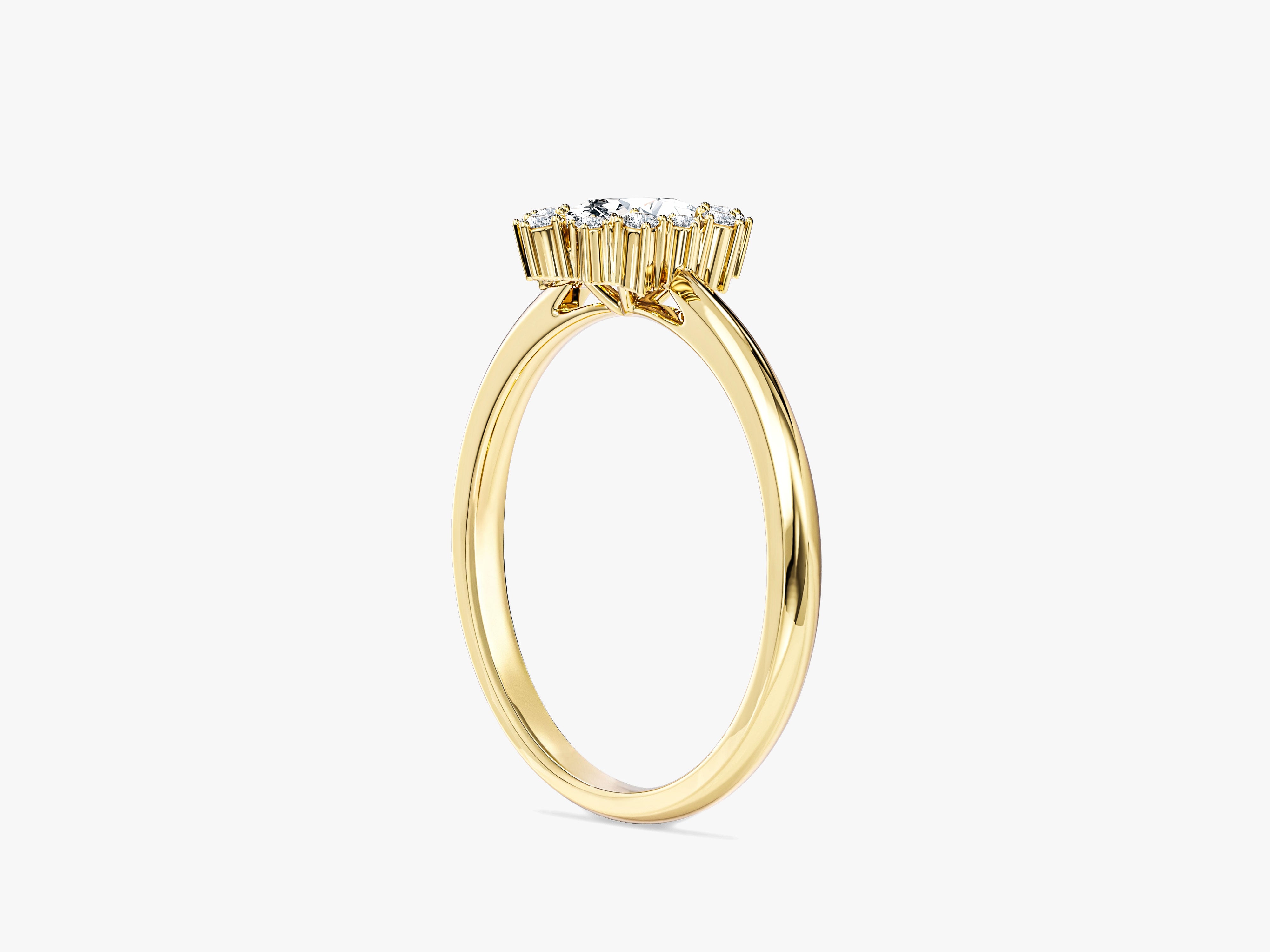 Sunburst Oval Moissanite Engagement Ring (0.50 CT)