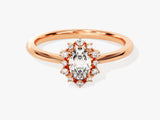 Sunburst Oval Moissanite Engagement Ring (0.50 CT)