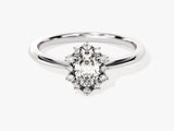 Sunburst Oval Moissanite Engagement Ring (0.50 CT)