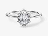 Sunburst Oval Moissanite Engagement Ring (0.50 CT)