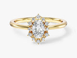 Sunburst Oval Moissanite Engagement Ring (0.50 CT)