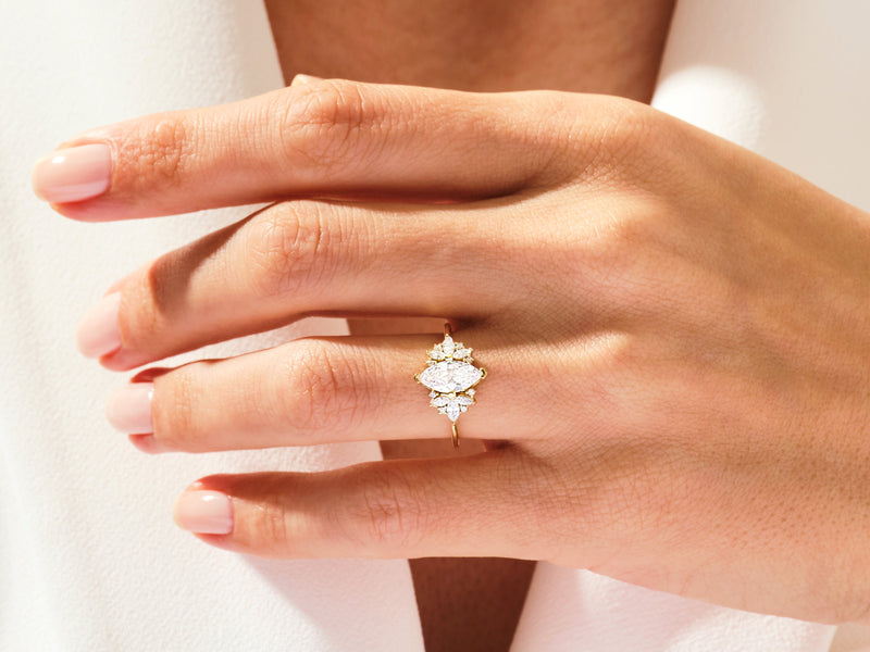 Vintage Cluster Marquise Cut Diamond Engagement Ring (1.00 CT)