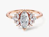 Vintage Cluster Marquise Cut Lab Diamond Engagement Ring (1.00 CT)