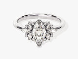 Vintage Cluster Marquise Cut Lab Diamond Engagement Ring (1.00 CT)