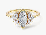 Vintage Cluster Marquise Cut Lab Diamond Engagement Ring (1.00 CT)