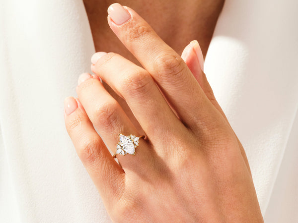 Vintage Cluster Marquise Cut Diamond Engagement Ring (1.50 CT)
