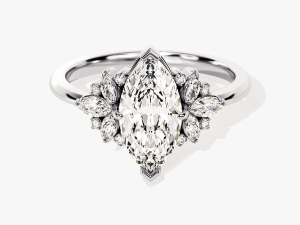 Vintage Cluster Marquise Cut Moissanite Engagement Ring (1.50 CT)