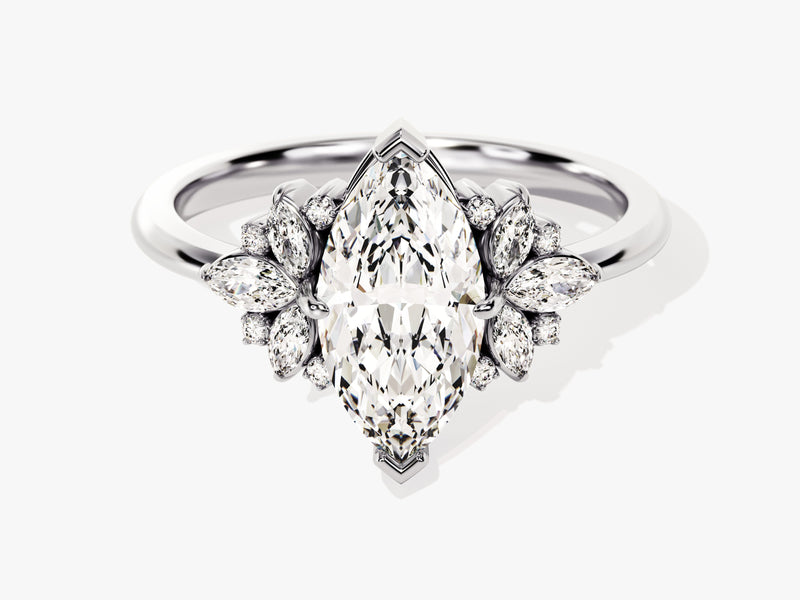 Vintage Cluster Marquise Cut Moissanite Engagement Ring (1.50 CT)
