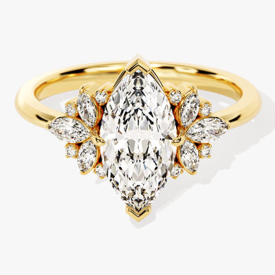 Vintage Cluster Marquise Cut Moissanite Engagement Ring (1.50 CT)