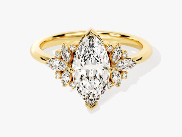 Vintage Cluster Marquise Cut Lab Diamond Engagement Ring (1.50 CT)