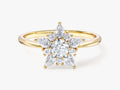 Floral Halo Moissanite Engagement Ring