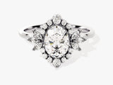 Vintage Halo Oval Lab Grown Diamond Engagement Ring (1.50 CT)