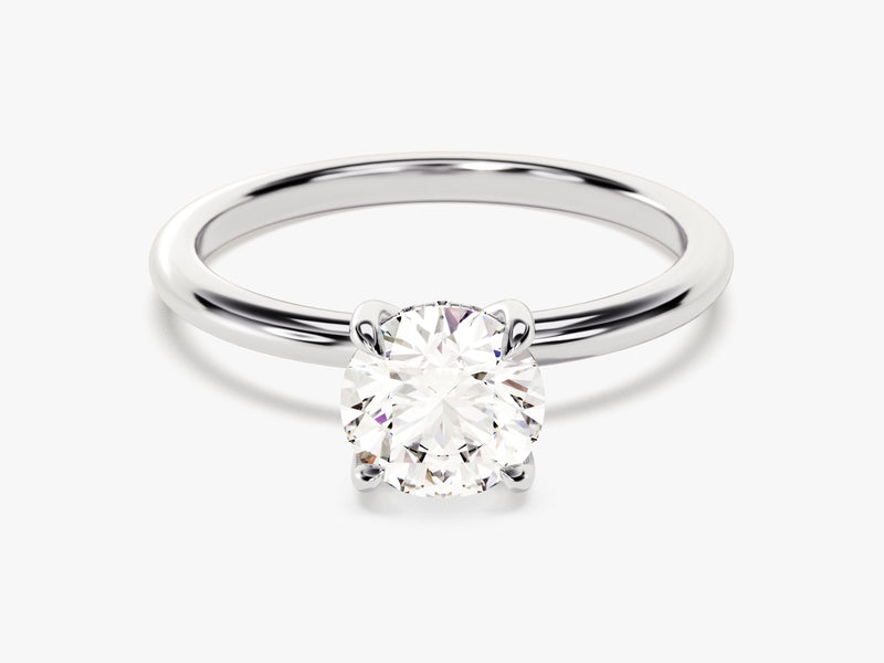 Hidden Halo Round Diamond Engagement Ring (1.00 CT)