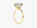 Hidden Halo Round Moissanite Engagement Ring (3.00 CT)