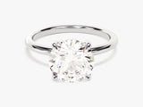 Hidden Halo Round Moissanite Engagement Ring (3.00 CT)