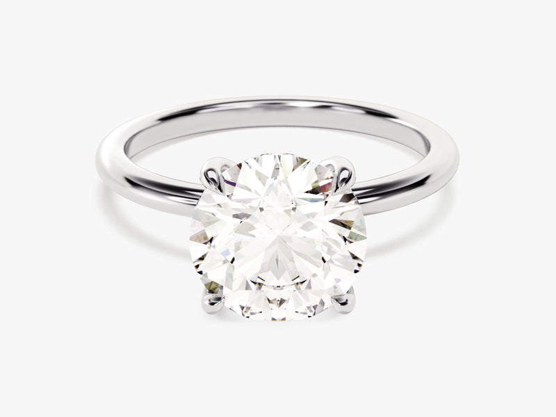 Hidden Halo Round Diamond Engagement Ring (3.00 CT)