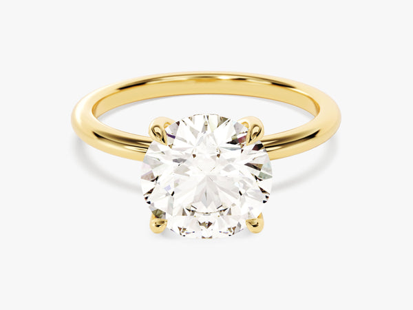 Hidden Halo Round Lab Grown Diamond Engagement Ring (3.00 CT)