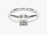 Hidden Halo Oval Moissanite Engagement Ring (1.00 CT)