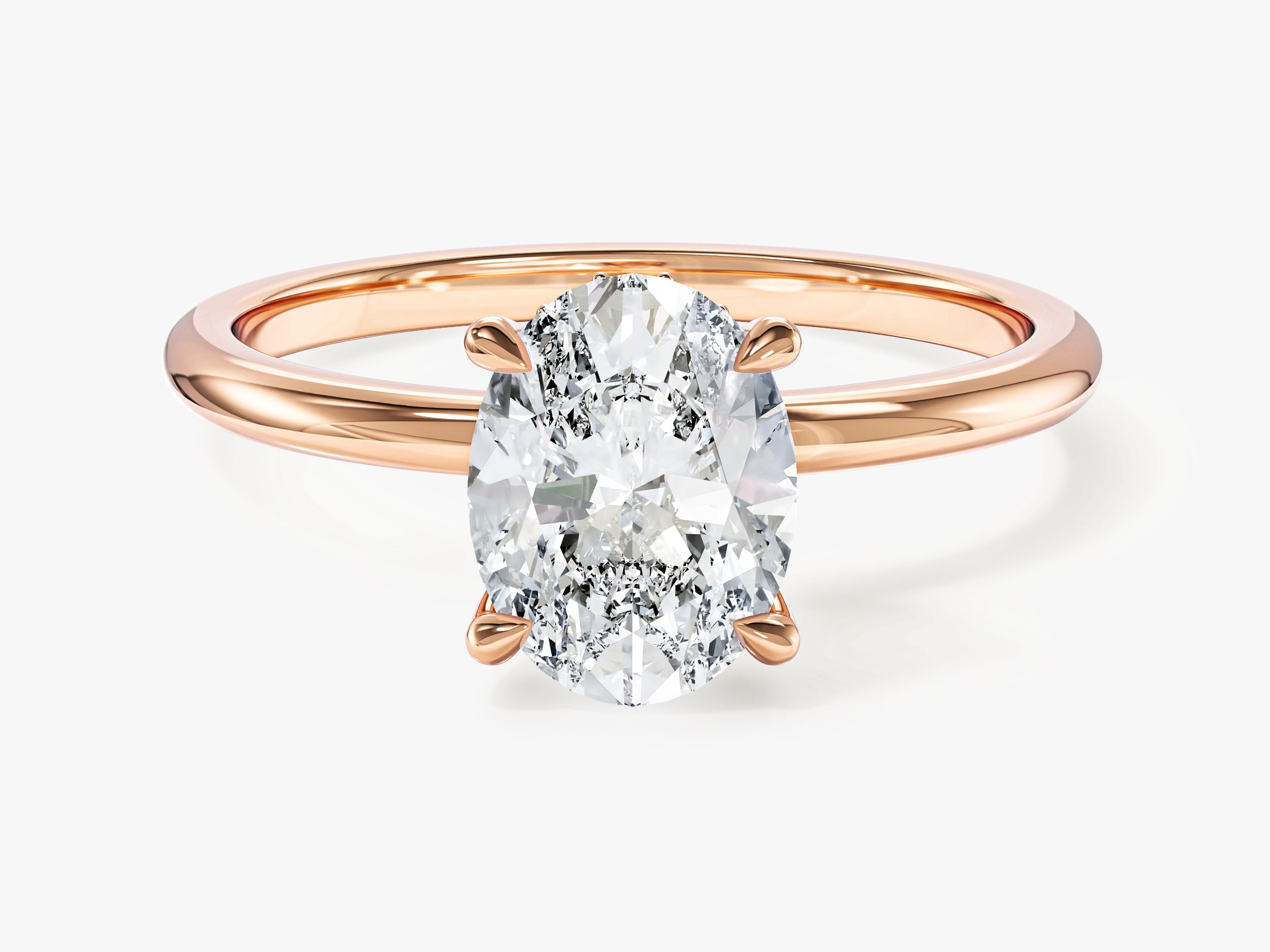 Hidden Halo Oval Moissanite Engagement Ring (1.50 CT)
