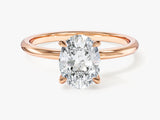 Hidden Halo Oval Moissanite Engagement Ring (1.50 CT)