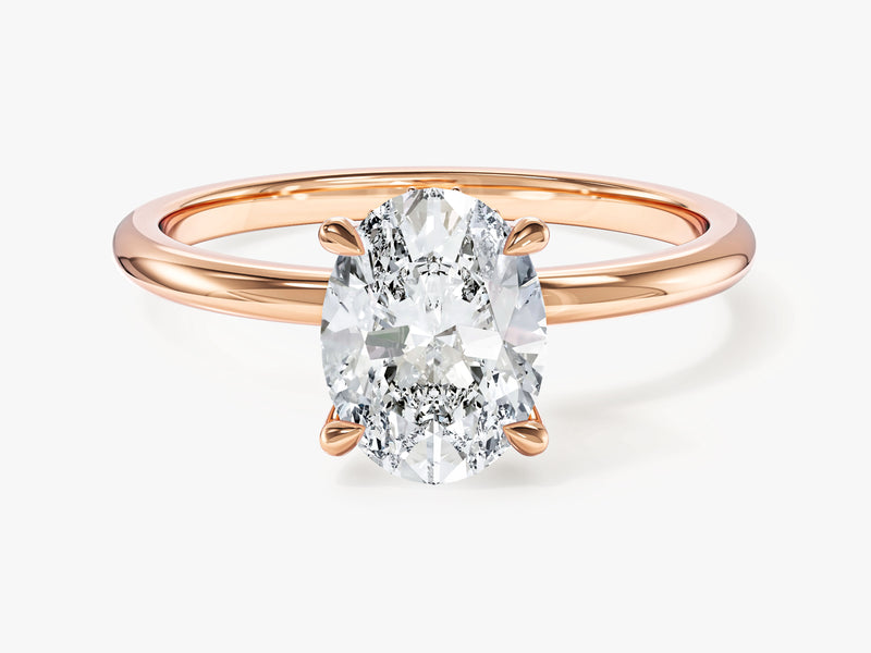 Hidden Halo Oval Moissanite Engagement Ring (1.50 CT)