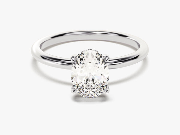 Hidden Halo Oval Diamond Engagement Ring (1.50 CT)