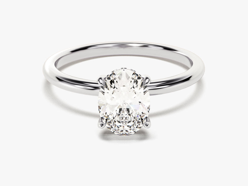 Hidden Halo Oval Diamond Engagement Ring (1.50 CT)