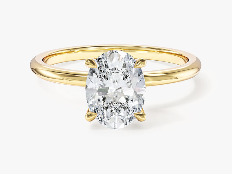 Hidden Halo Oval Moissanite Engagement Ring (1.50 CT)