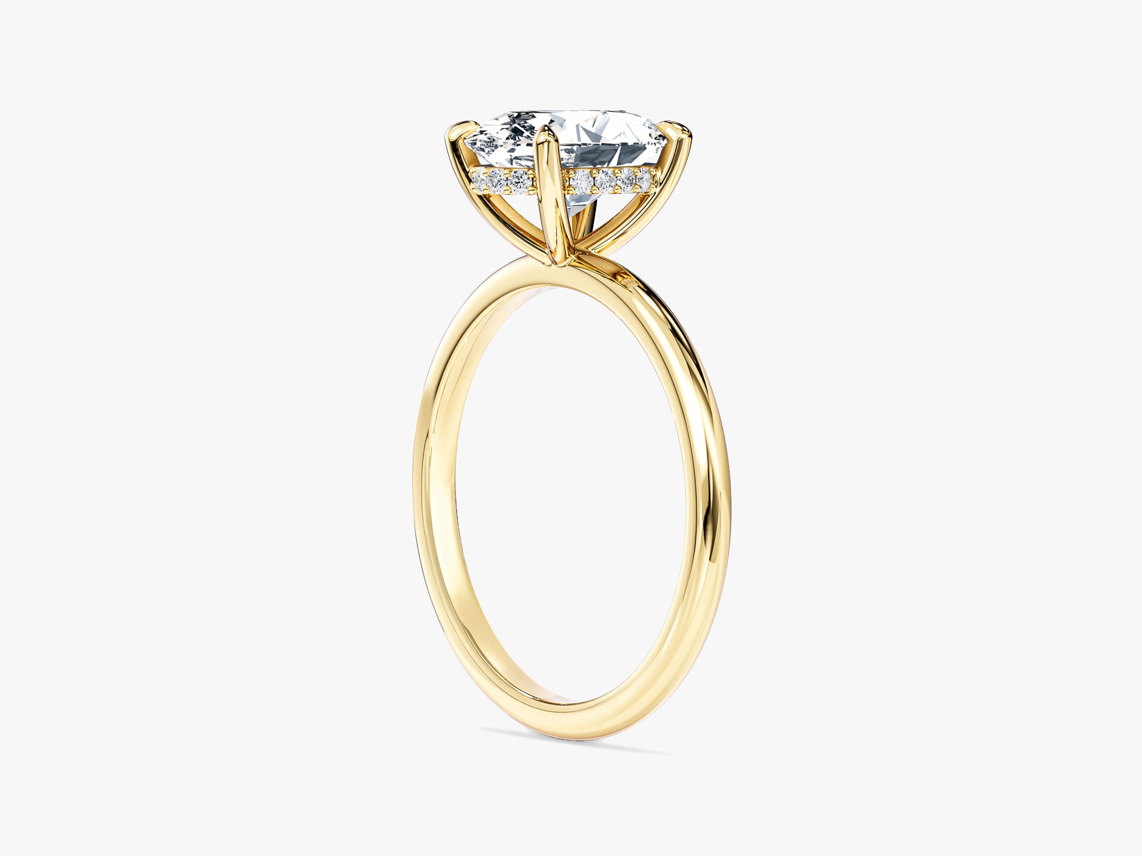 Hidden Halo Oval Moissanite Engagement Ring (2.00 CT)