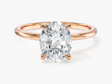Hidden Halo Oval Moissanite Engagement Ring (2.00 CT)