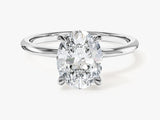 Hidden Halo Oval Moissanite Engagement Ring (2.00 CT)