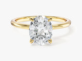 Hidden Halo Oval Moissanite Engagement Ring (2.00 CT)