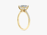 Princess Cut Moissanite Engagement Ring with Pave Set Side Stones (1.50 CT)
