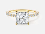 Princess Cut Moissanite Engagement Ring with Pave Set Side Stones (1.50 CT)