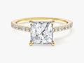 Princess Cut Moissanite Engagement Ring with Pave Set Side Stones (1.50 CT)