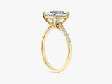 Princess Cut Lab Grown Diamond Engagement Ring with Pave Set Side Stones (2.00 CT)