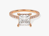 Princess Cut Diamond Engagement Ring with Pave Set Side Stones (2.00 CT)