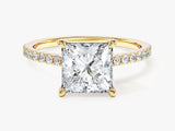 Princess Cut Lab Grown Diamond Engagement Ring with Pave Set Side Stones (2.00 CT)